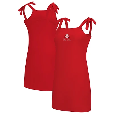 Women's Concepts Sport  Scarlet Ohio State Buckeyes Tie-Shoulder Nightdress