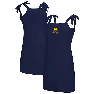 Women's Concepts Sport  Navy Michigan Wolverines Tie-Shoulder Nightdress