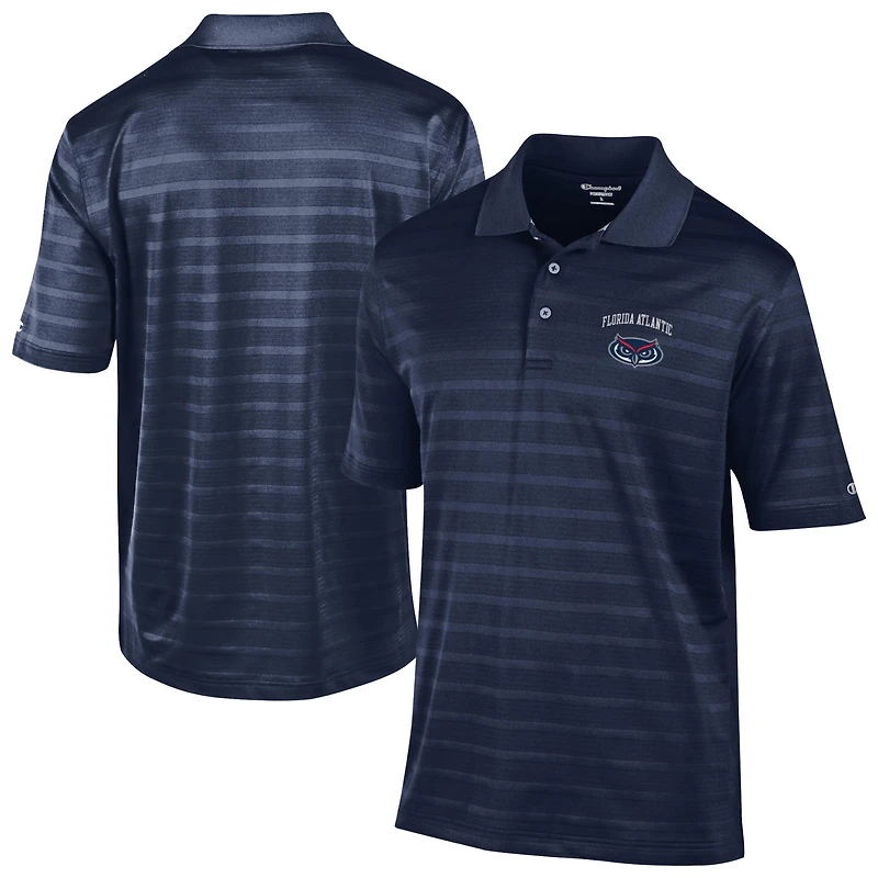 Men's Champion Navy Florida Atlantic Owls Textured Solid Polo