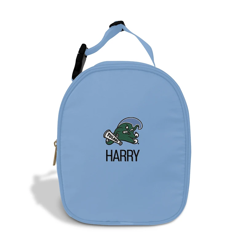 Youth Chad & Jake Blue Tulane Green Wave Personalized Insulated Lunch Bag