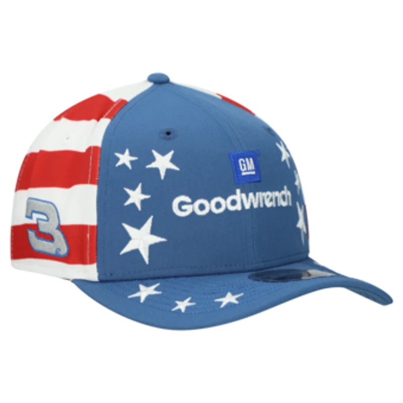 Men's New Era Blue Richard Childress Racing Flag COOLERA 9SEVENTY Adjustable Hat