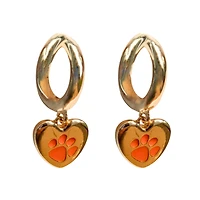 Clemson Tigers Hibiscus Hoop Earrings