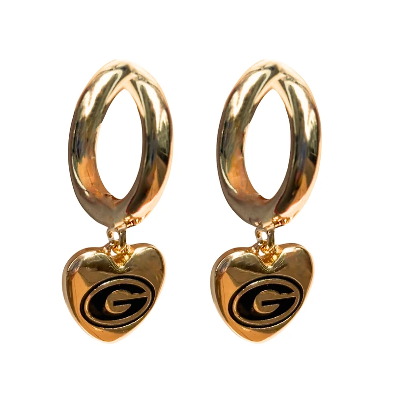 Georgia Bulldogs Hibiscus Hoop Earrings