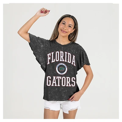 Women's Gameday Couture Black Florida Gators Relaxed Fit Victory Mode Flutter Sleeve T-Shirt