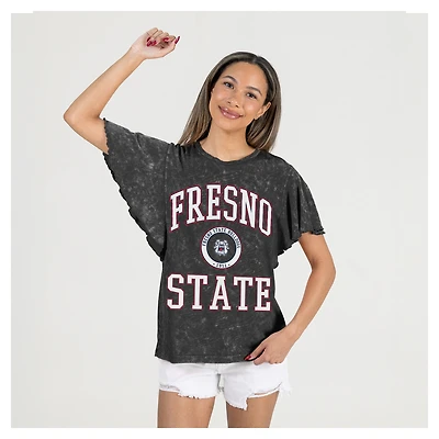 Women's Gameday Couture Black Fresno State Bulldogs Victory Mode Flutter Sleeve T-Shirt