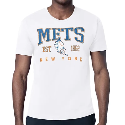 Men's Starter White New York Mets Distressed Logo T-Shirt