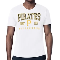 Men's Starter White Pittsburgh Pirates Distressed Logo T-Shirt