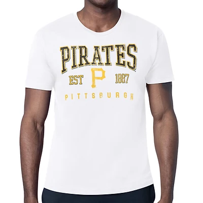 Men's Starter White Pittsburgh Pirates Distressed Logo T-Shirt