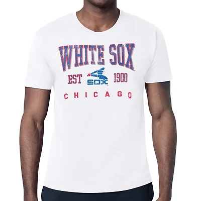 Men's Starter White Chicago Sox Distressed Logo T-Shirt