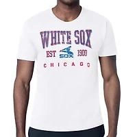 Men's Starter White Chicago Sox Distressed Logo T-Shirt