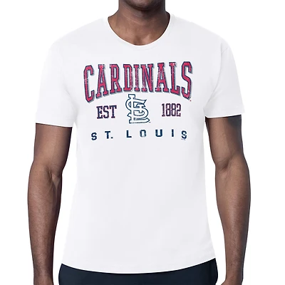 Men's Starter White St. Louis Cardinals Distressed Logo T-Shirt
