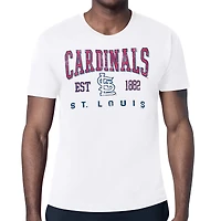 Men's Starter White St. Louis Cardinals Distressed Logo T-Shirt