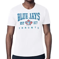 Men's Starter White Toronto Blue Jays Distressed Logo T-Shirt