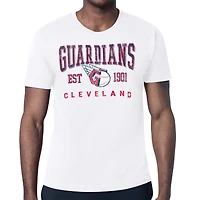 Men's Starter White Cleveland Guardians Distressed Logo T-Shirt