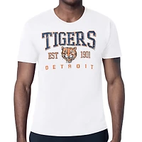 Men's Starter White Detroit Tigers Distressed Logo T-Shirt