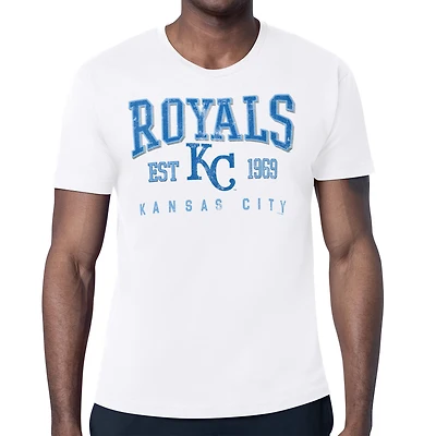 Men's Starter White Kansas City Royals Distressed Logo T-Shirt