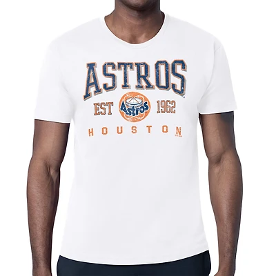 Men's Starter White Houston Astros Distressed Logo T-Shirt