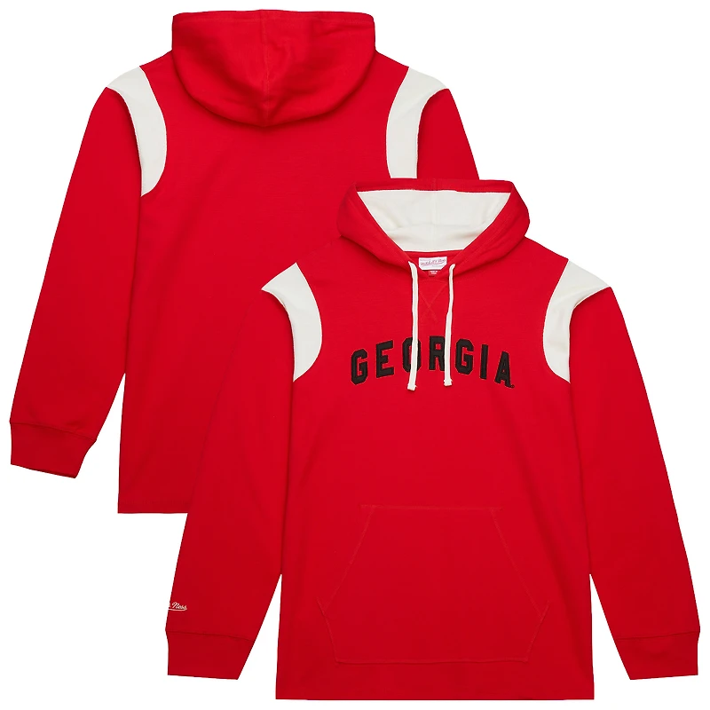 Men's Mitchell & Ness Red Georgia Bulldogs Thermal Lightweight Hoodie