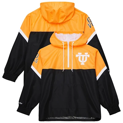 Men's Mitchell & Ness Tennessee Orange/Black Volunteers Tie Breaker Logo Vintage Lightweight Anorak Half-Zip Windbreaker