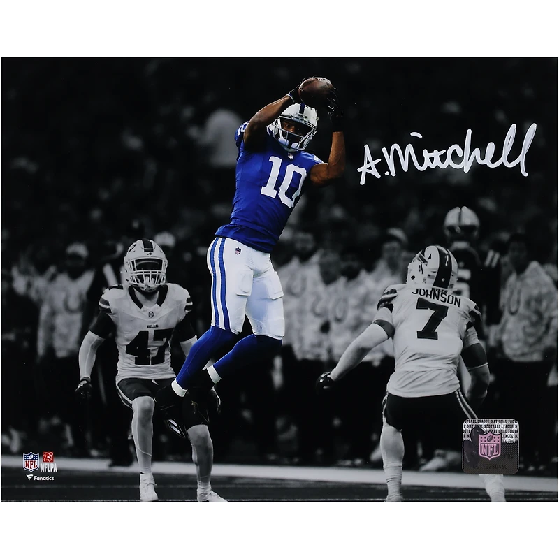 Adonai Mitchell Indianapolis Colts Autographed 8" x 10" Leaping Catch Photograph