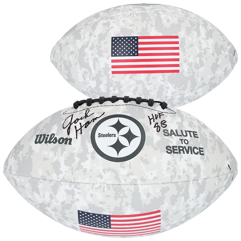 Jack Ham Pittsburgh Steelers Autographed Wilson 2024 Salute To Service Football with "HOF 88" Inscription