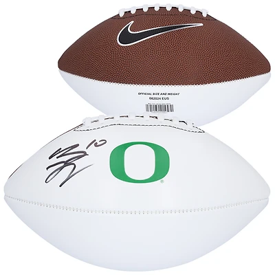 Bo Nix Oregon Ducks Autographed Nike White Panel Football