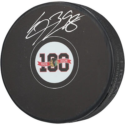 Connor Bedard Chicago Blackhawks Autographed Centennial Hockey Puck