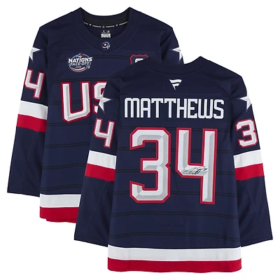 Auston Matthews USA Autographed Navy 4 Nations Face-Off Fanatics Premium Jersey