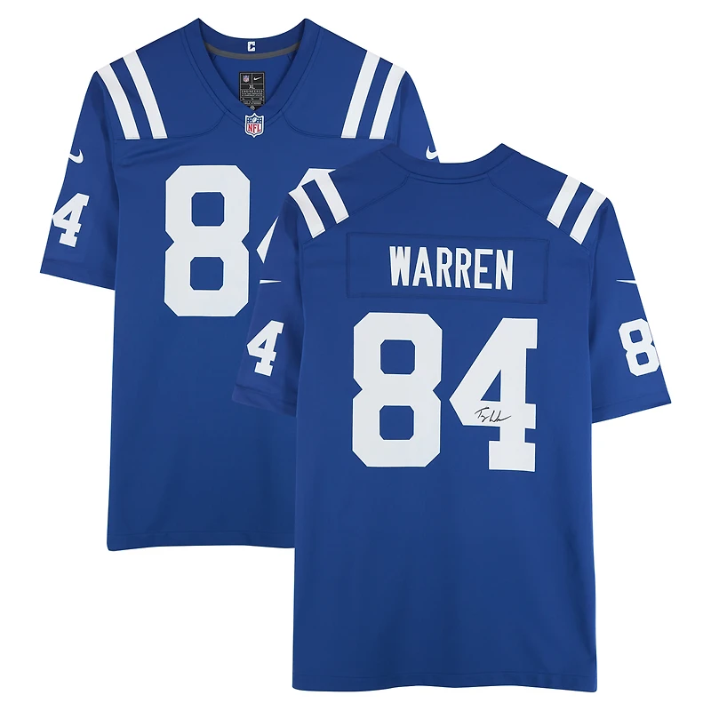 Tyler Warren Indianapolis Colts Autographed Royal Nike Game Jersey