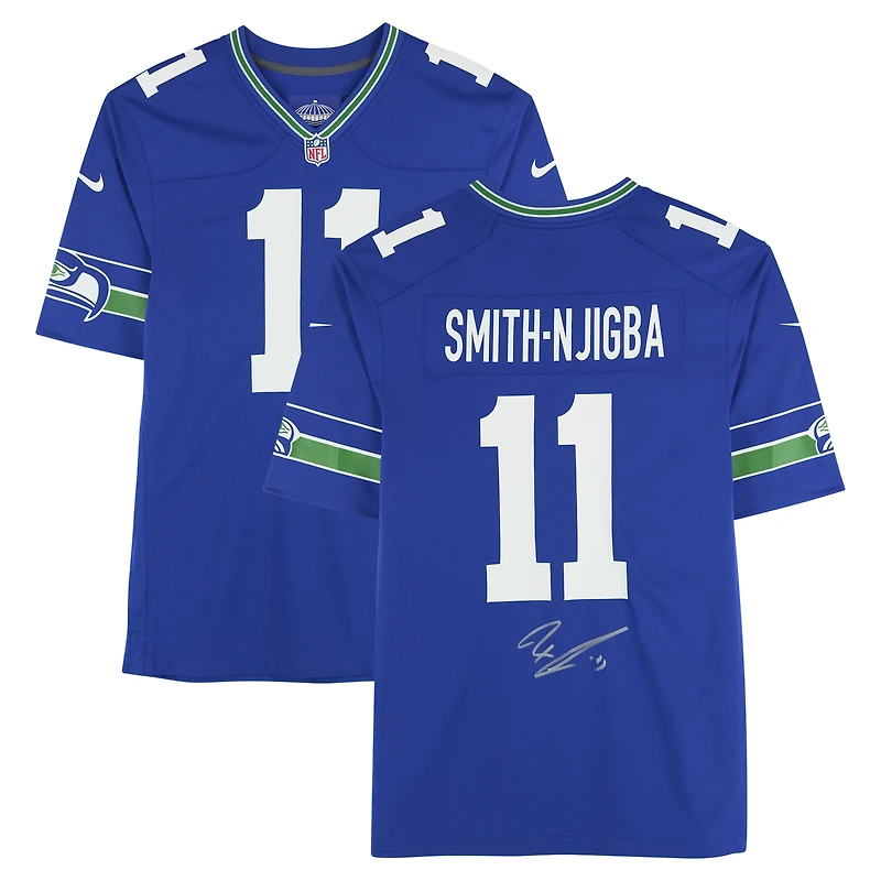 Jaxon Smith-Njigba Seattle Seahawks Autographed Royal Throwback Nike Game Jersey
