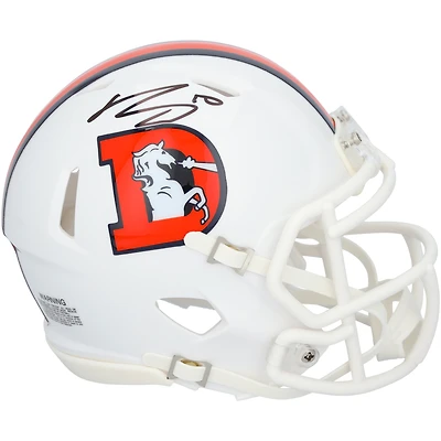 Bo Nix Denver Broncos Autographed Riddell 2023 Throwback Speed Mini Helmet