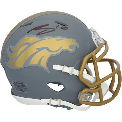 Bo Nix Denver Broncos Autographed Riddell Slate Speed Mini Helmet