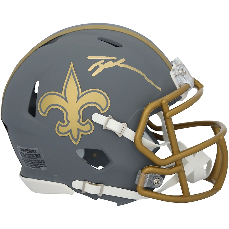 Tyler Shough New Orleans Saints Autographed Riddell Slate Speed Mini Helmet