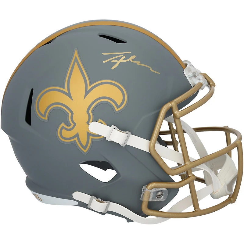 Tyler Shough New Orleans Saints Autographed Riddell Slate Speed Replica Helmet