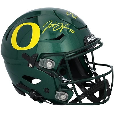 Justin Herbert & Bo Nix Oregon Ducks Autographed Riddell Speed Flex Authentic Helmet