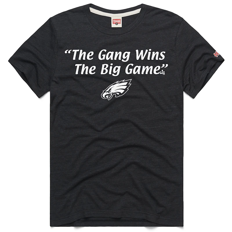 Unisex Homage Charcoal Philadelphia Eagles x It's Always Sunny in Philadelphia The Big Game Tri-Blend T-Shirt