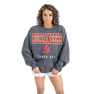 Women's Gameday Couture  Charcoal Tampa Bay Buccaneers Bring Your Energy Oversized Premium Fleece Pullover Sweatshirt