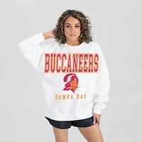 Women's Gameday Couture  White Tampa Bay Buccaneers Classic Sunday Drives Oversized Premium Fleece Pullover Sweatshirt