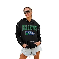 Women's Gameday Couture Black Seattle Seahawks Studded Pullover Hoodie