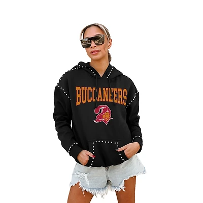 Women's Gameday Couture Black Tampa Bay Buccaneers Studded Pullover Hoodie