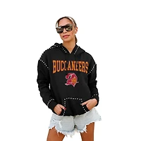 Women's Gameday Couture Black Tampa Bay Buccaneers Studded Pullover Hoodie