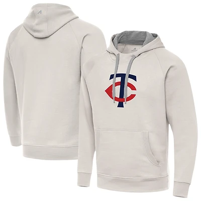 Men's Antigua Cream Minnesota Twins Victory Pullover Hoodie