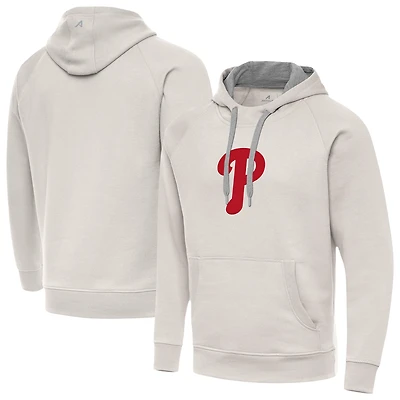Men's Antigua Cream Philadelphia Phillies Victory Pullover Hoodie