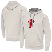 Men's Antigua Cream Philadelphia Phillies Victory Pullover Hoodie