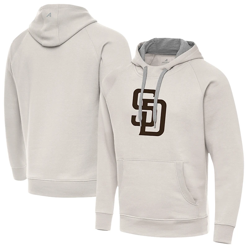 Men's Antigua Cream San Diego Padres Victory Pullover Hoodie