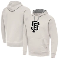 Men's Antigua Cream San Francisco Giants Victory Pullover Hoodie