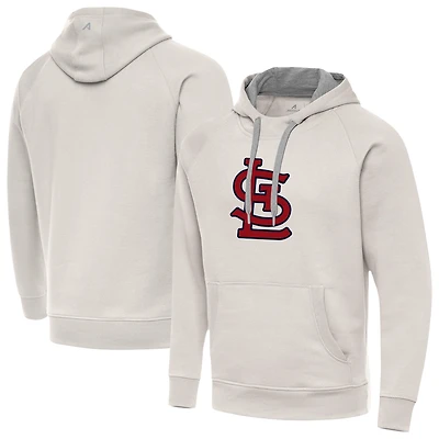 Men's Antigua Cream St. Louis Cardinals Victory Pullover Hoodie