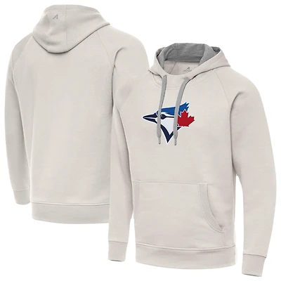Men's Antigua Cream Toronto Blue Jays Victory Pullover Hoodie