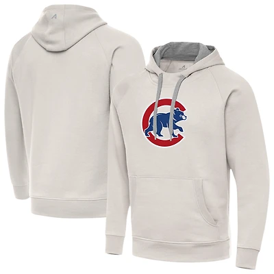 Men's Antigua Cream Chicago Cubs Victory Pullover Hoodie