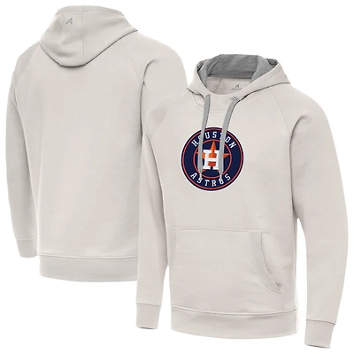 Men's Antigua Cream Houston Astros Victory Pullover Hoodie